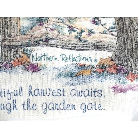 Vtg Northern Reflections Garden Gate Cottagecore Sweatshirt Cozy Aesthetic L/XL - Picture 3 of 9